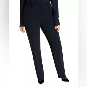 Marina Rinaldi Rapsodia Classic Fit Navy Blue Pants. Size 16. NWT. MSRP $365